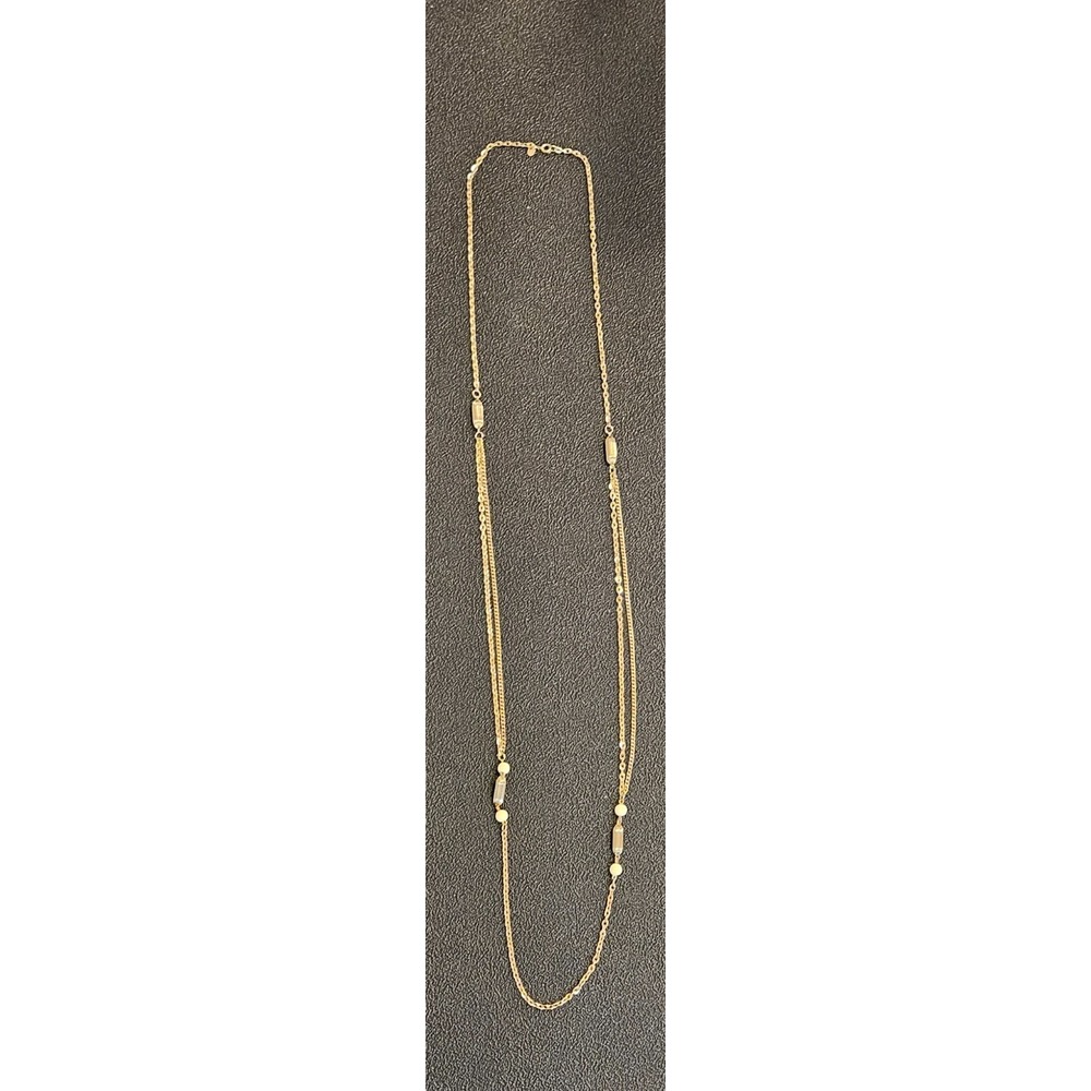Park Lane Gold Tone Lariat Necklace with Faux Pearl Accents Long